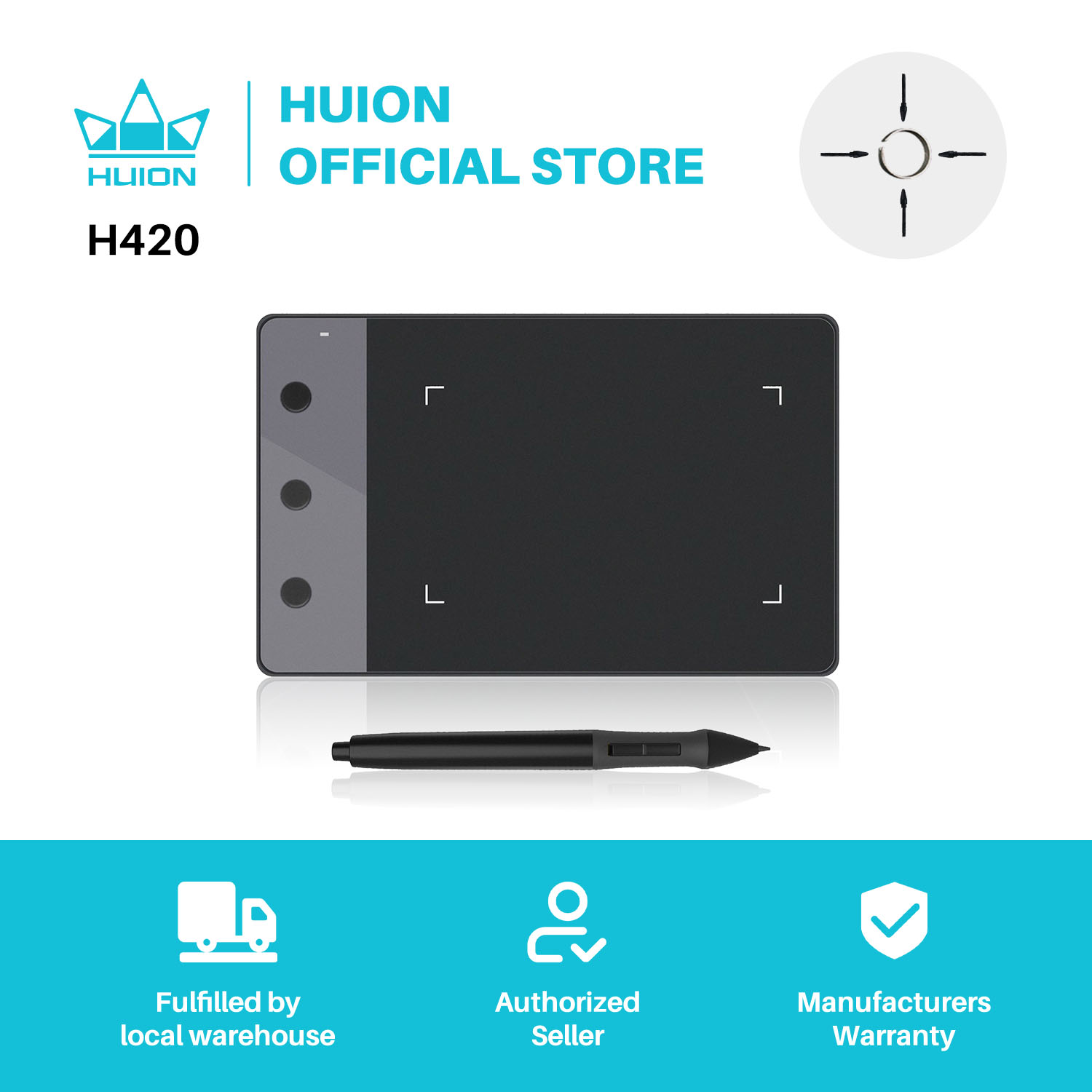 Huion Tablet Accessories - HUION-신제품 H420 그래픽 태블릿 4 