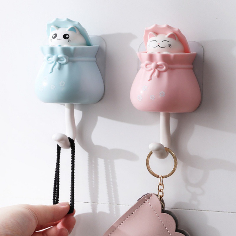 가정용 만화 고양이 장식 후크 키 홀더 벽 마운트 접착 - Tablet Cute Accessories 리뷰 및 가격