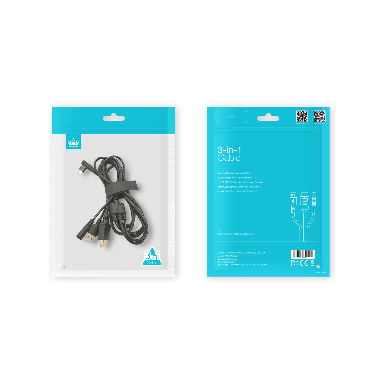 HUION-3 인 1 케이블 CB01, Kamvas P - Huion Tablet Accessories 리뷰 및 가격