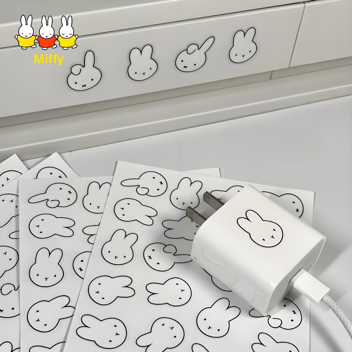 Kawaii 애니메이션 Miffy 토끼 워터 컵 스티커 - Tablet Cute Accessories 리뷰 및 가격