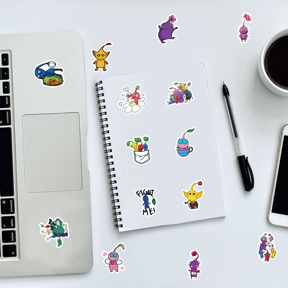 100개 귀여운 식물 피크민 낙서 스티커 - 저널, 노 - Tablet Cute Accessories 리뷰 및 가격